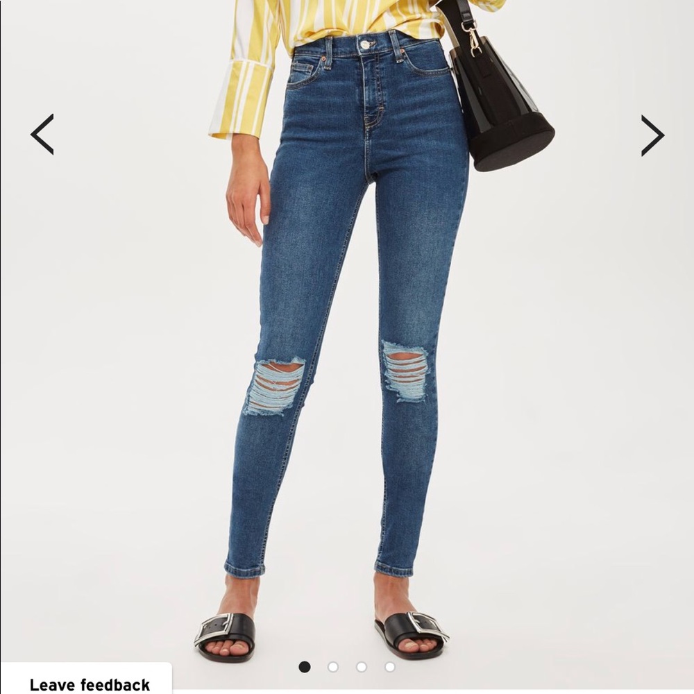 Never before worn Topshop high waist ripped jeans
